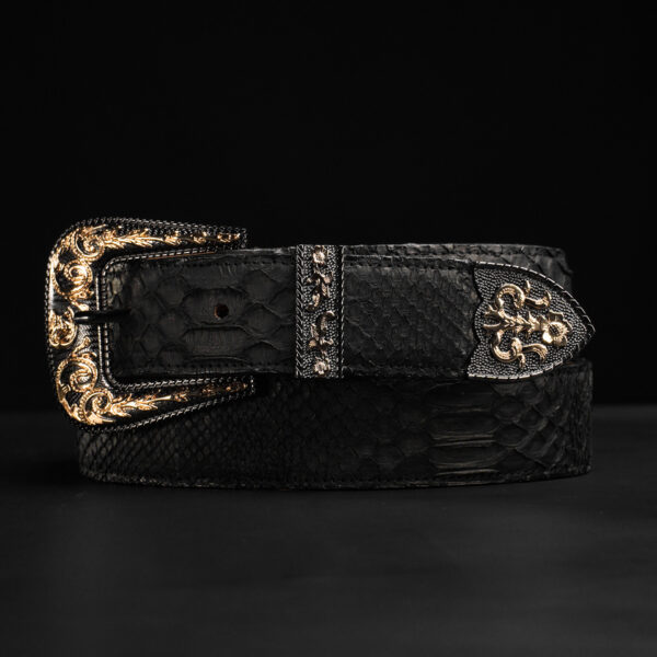 Genuine Black Python Belt