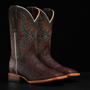 Matte Brown Alligator Belly - Square Toe