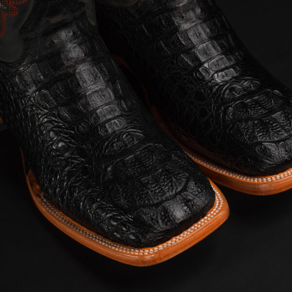 Black Caiman Neck - Square Toe - Image 3