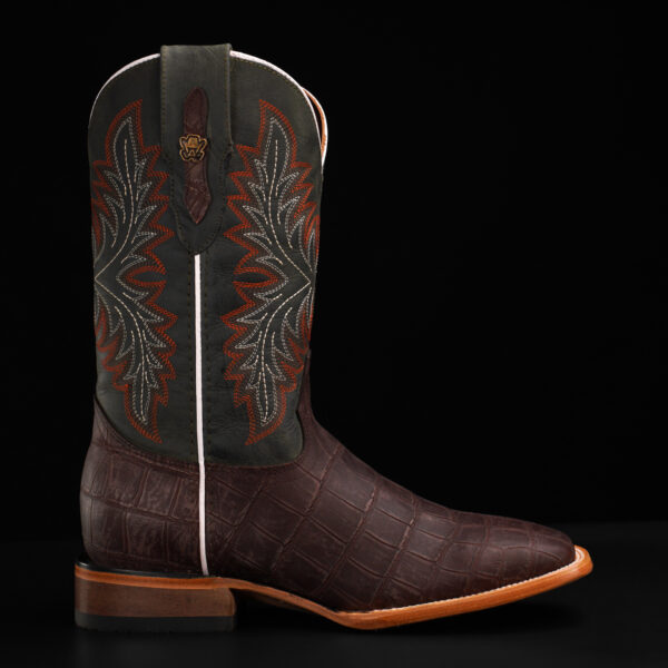 Matte Brown Alligator Belly - Square Toe - Image 2