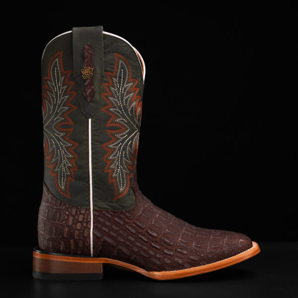 Matte Brown Caiman Horn Back - Square Toe - Image 2