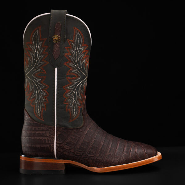 Matte Brown Caiman Belly - Square Toe - Image 2