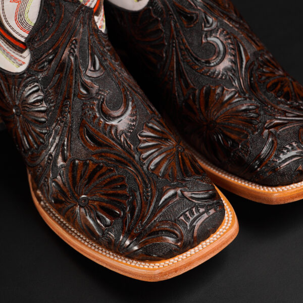 Brown Hand Tooled – Square Toe - Image 3