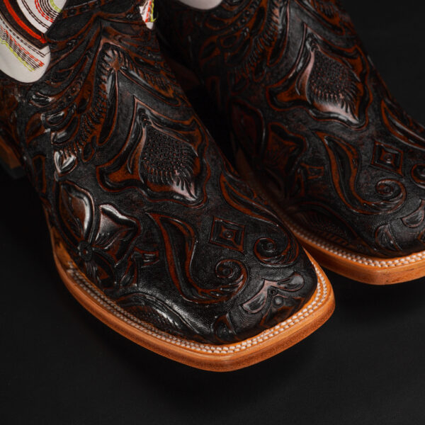 Brown Hand Tooled – Square Toe - Image 3