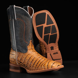 Tan Caiman Belly – Square Toe