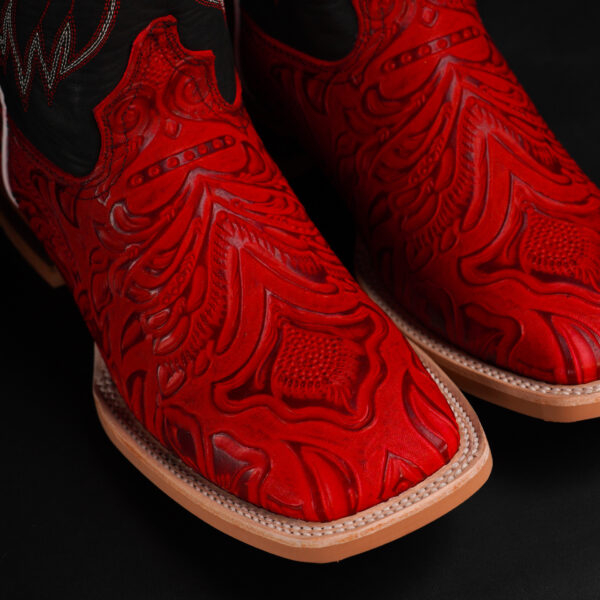 Red Hand Tooled – Square Toe - Image 3