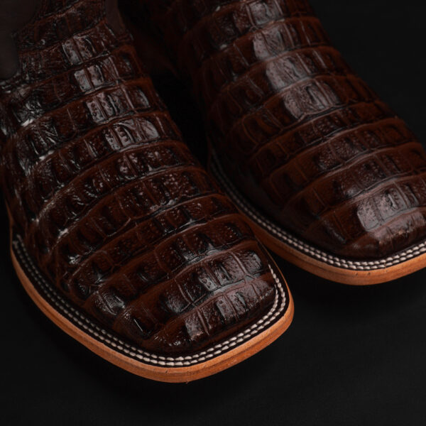 Brown Caiman Horn Back - Square Toe - Image 3