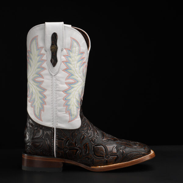 Brown Hand Tooled – Square Toe - Image 2