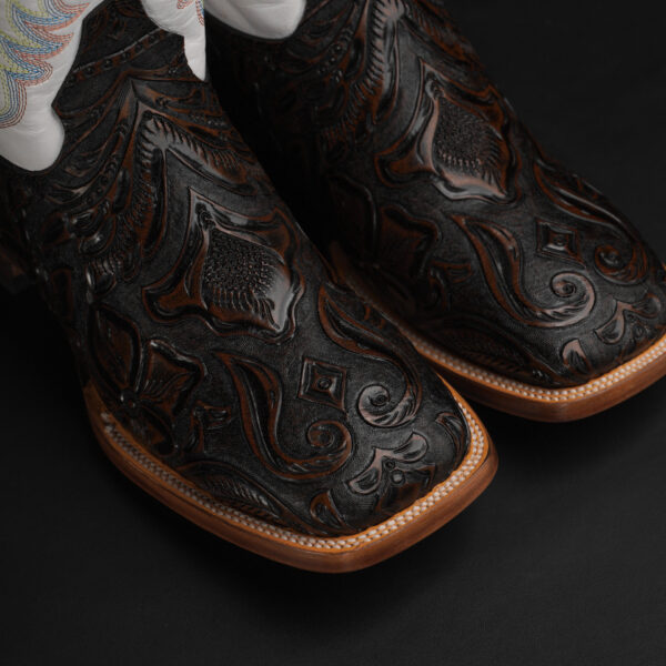 Brown Hand Tooled – Square Toe - Image 3
