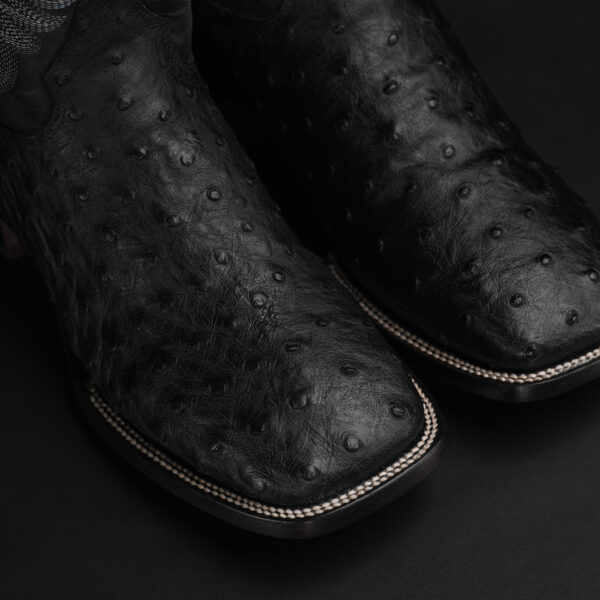 Black Ostrich – Square Toe - Image 3