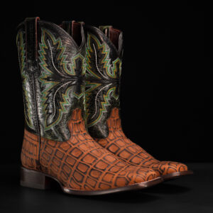 Matte Honey Caiman Belly – Square Toe