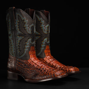 Cognac Caiman Neck - Square Toe
