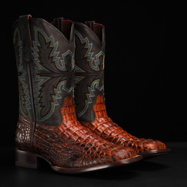 Cognac Caiman Neck - Square Toe