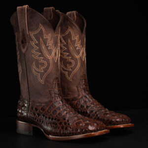 Brown Caiman Neck – Square Toe