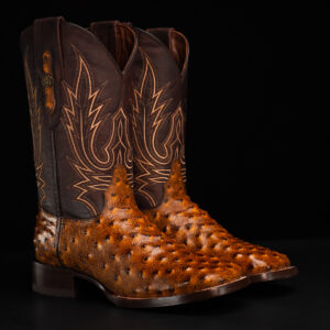Honey Ostrich – Square Toe