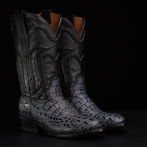 Gray Caiman Neck - Round Toe