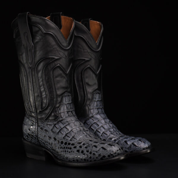 Gray Caiman Neck - Round Toe