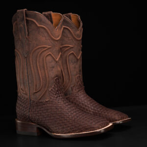 Brown Basketweave – Square Toe