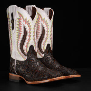 Alfa Brown Hand Tooled – Square Toe