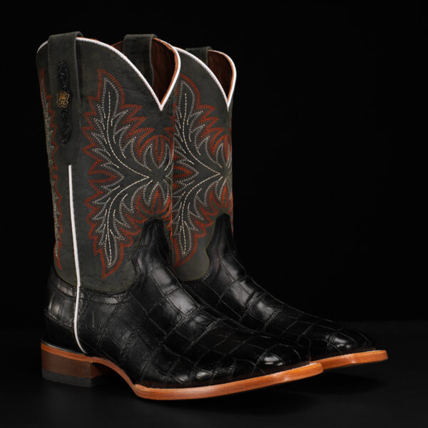 Black Alligator Belly - Square Toe