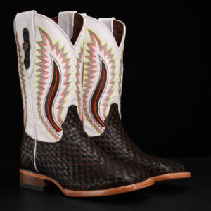 Tan Safari Basketweave – Square Toe
