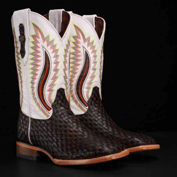 Tan Safari Basketweave – Square Toe