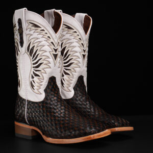 Tan Safari Basketweave – Square Toe