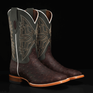 Matte Brown Ostrich – Square Toe