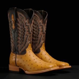 AUTHENTIC Honey Tan Ostrich – Square Toe
