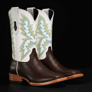 AUTHENTIC Brown Python – Square Toe
