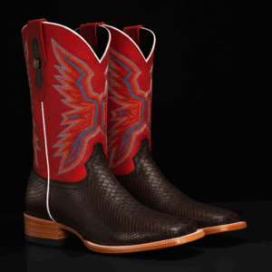 AUTHENTIC Brown Python – Square Toe