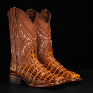 Honey Caiman Tail – Square Toe