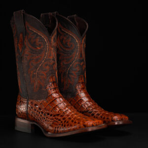 Cognac Caiman Neck - Square Toe