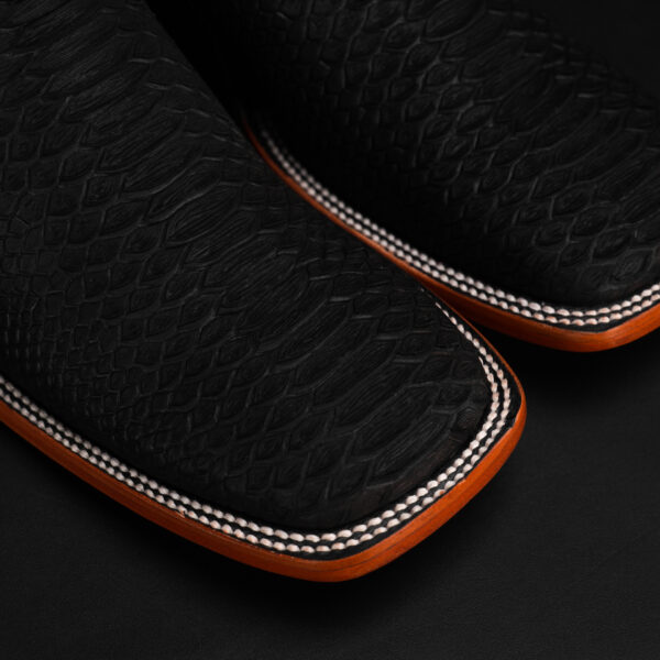 Matte Black Python - Square Toe - Image 3
