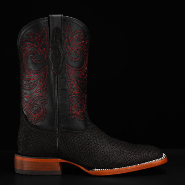 Matte Black Python - Square Toe - Image 2