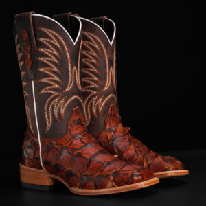 AUTHENTIC Cognac Pirarucu – Square Toe