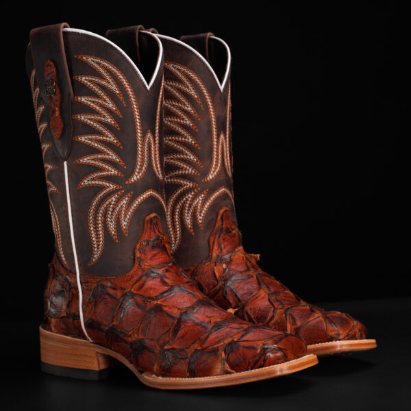AUTHENTIC Cognac Pirarucu – Square Toe