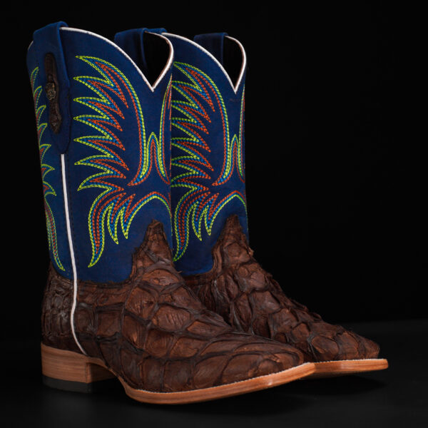 AUTHENTIC Chocolate Brown Pirarucu – Square Toe