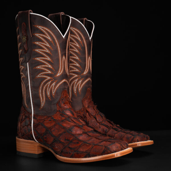 AUTHENTIC Cognac Pirarucu – Square Toe
