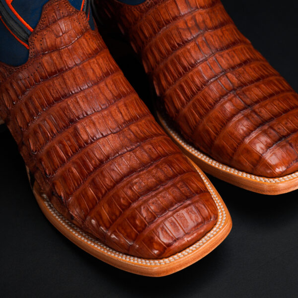 AUTHENTIC Cognac Caiman Belly – Square Toe - Image 3