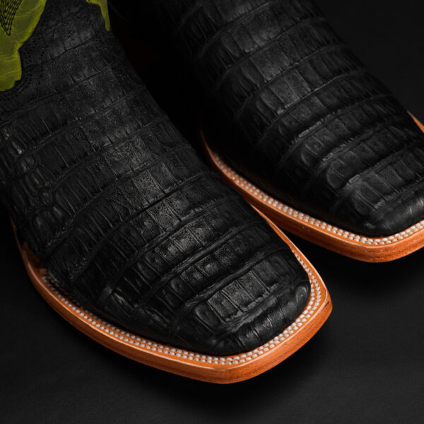 AUTHENTIC Black Caiman Belly – Square Toe - Image 3