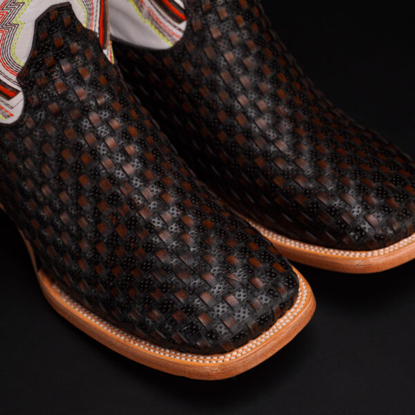 Tan Safari Basketweave – Square Toe - Image 3