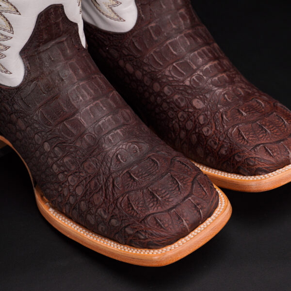 Matte Brown Caiman Neck - Square Toe - Image 3