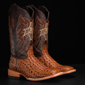 Honey Caiman Horn Back- Square Toe