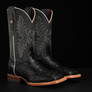 Black Caiman Neck - Square Toe