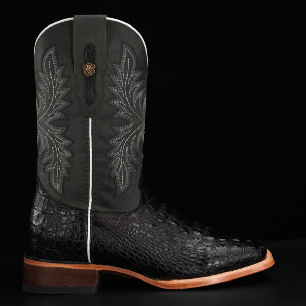 Black Caiman Horn Back - Square Toe - Image 2