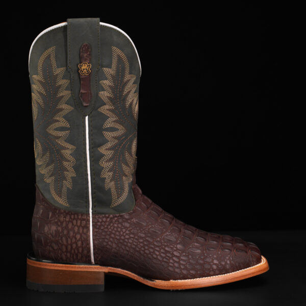 Matte Brown Caiman Horn Back - Square Toe - Image 2