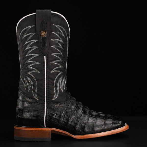 Black Caiman Tail - Square Toe - Image 2
