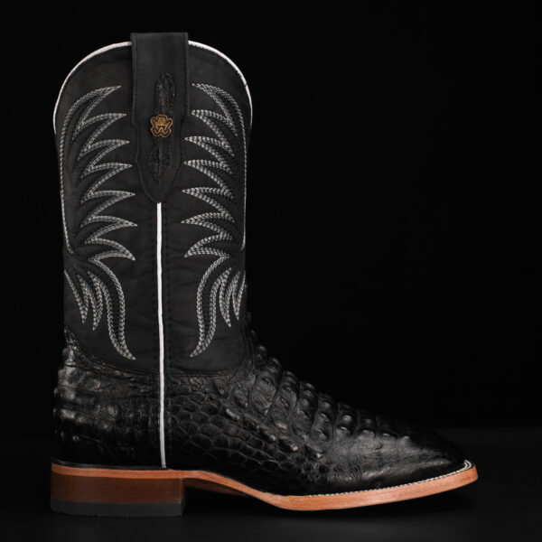 Black Caiman Horn Back - Square Toe - Image 2