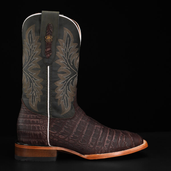 Matte Brown Caiman Belly - Square Toe - Image 2